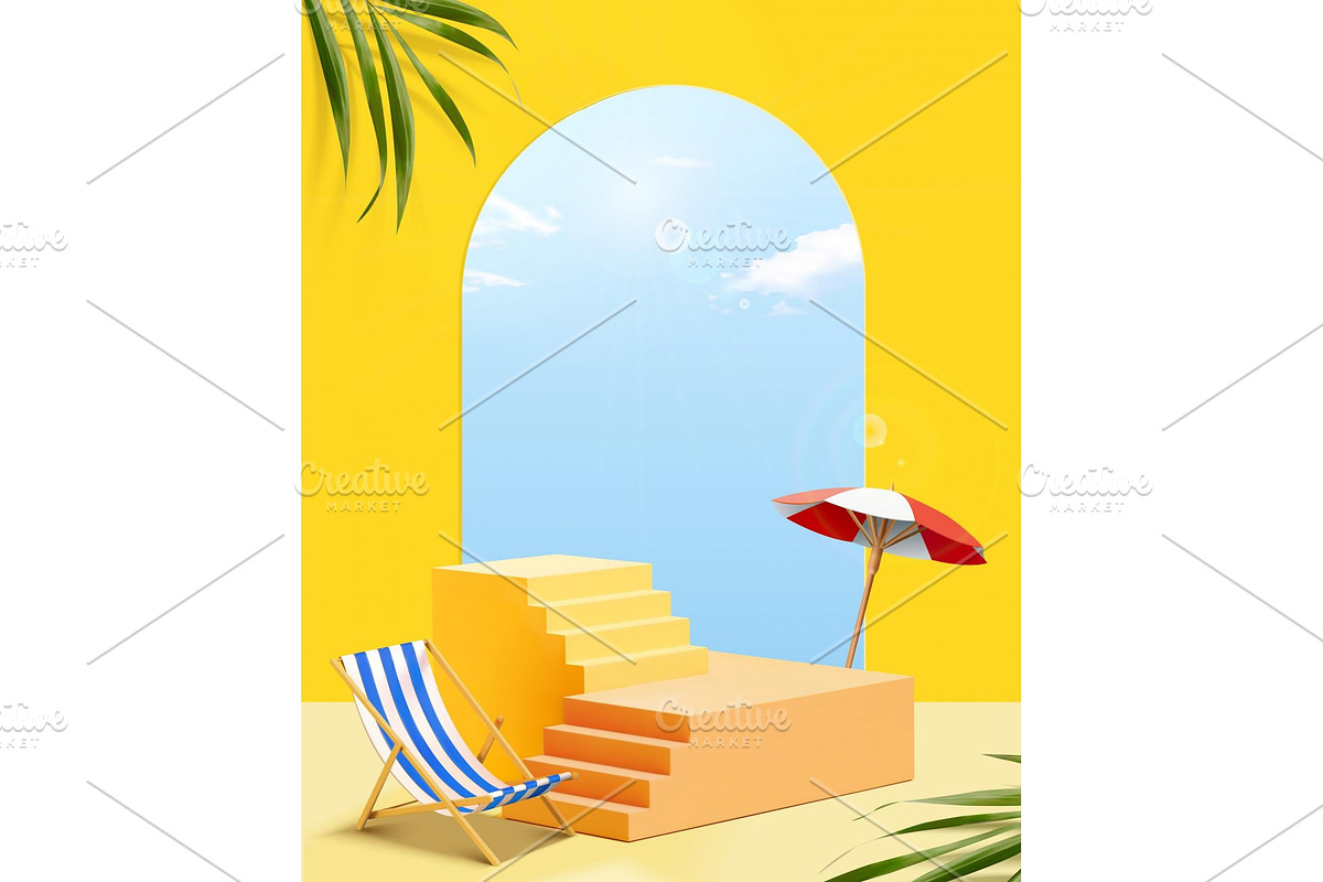 Vibrant Summer Stage Backdrop, a Social Media Template by TotallypicRF