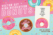 Donuts Vector Illustration Set, an Object Graphic by LineByLine (Thumbnail 1 of 4)