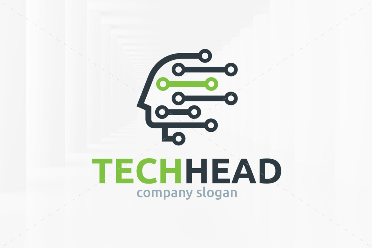 Tech Head Logo Template, a Branding & Logo Template by LOGOMAGINE