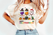 Happy HalloThanksMas Wine Shirt, an Illustration by Watercolor design (Thumbnail 4 of 6)