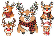 Cute & Funny Christmas Reindeer, an Illustration by DreamArtGraphic (Thumbnail 3 of 5)