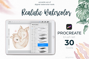 Digital realistic watercolor brushes