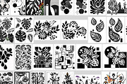 Black Abstract Botanical Wall Art, a Wallpaper Graphic by Helospace (Thumbnail 7 of 10)