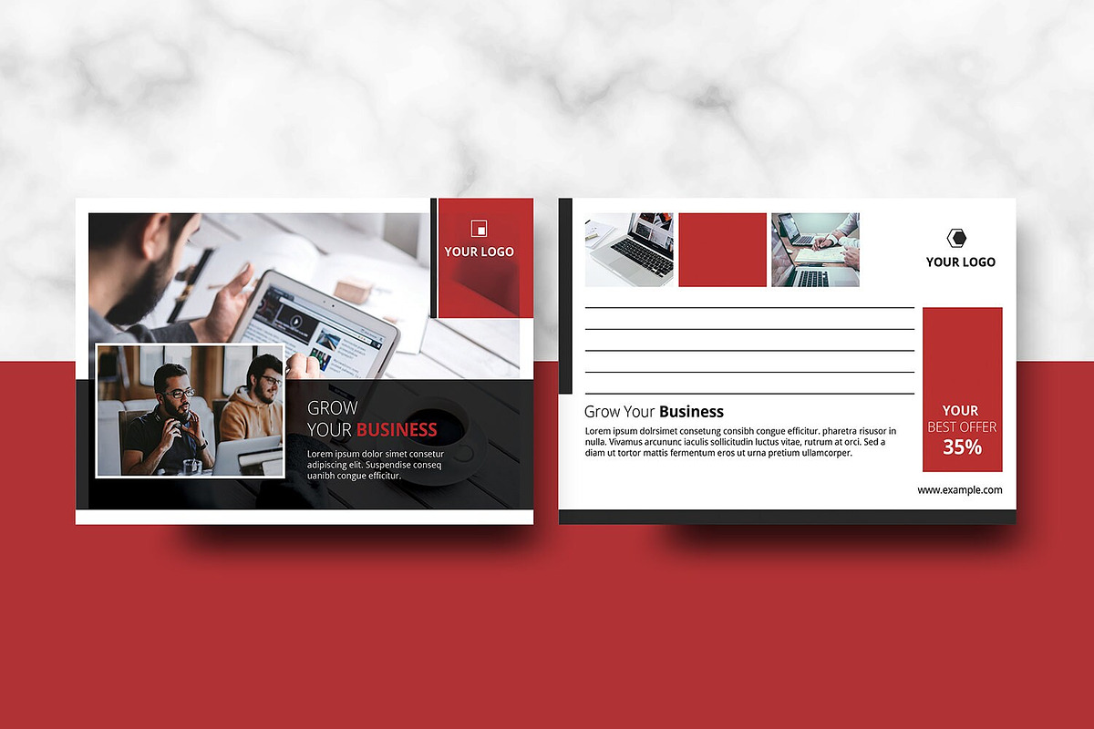 Business Postcard Template, a Stationery Template by Template Shop (Photo 3 of 4)