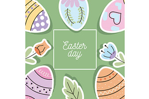 happy easter frame, an Illustration by studiogstock