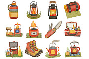 Watercolor Camping Clipart, an Illustration by Design Market (Thumbnail 2 of 3)