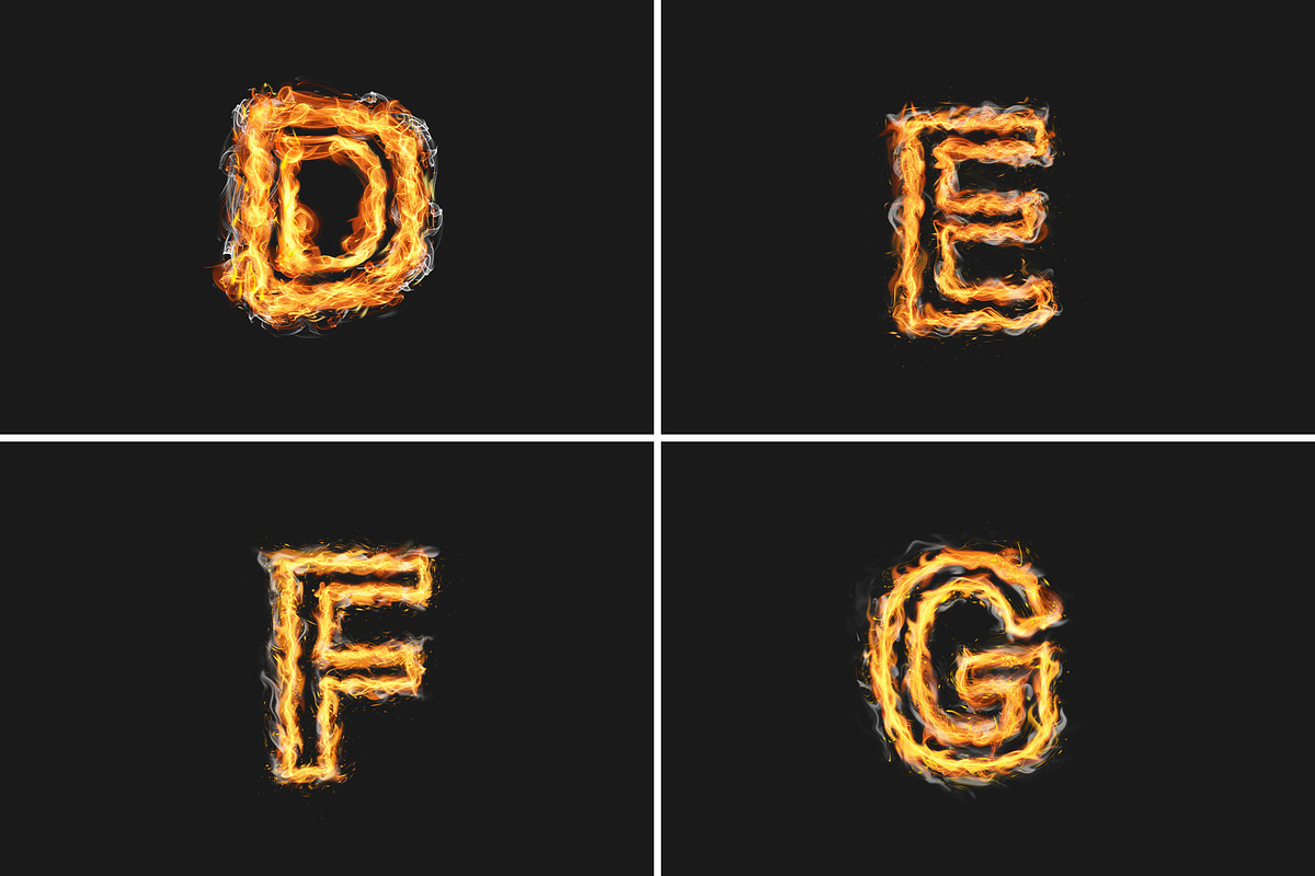 Blazing Fire Letters A-Z, an Object Graphic by MRI STUDIO