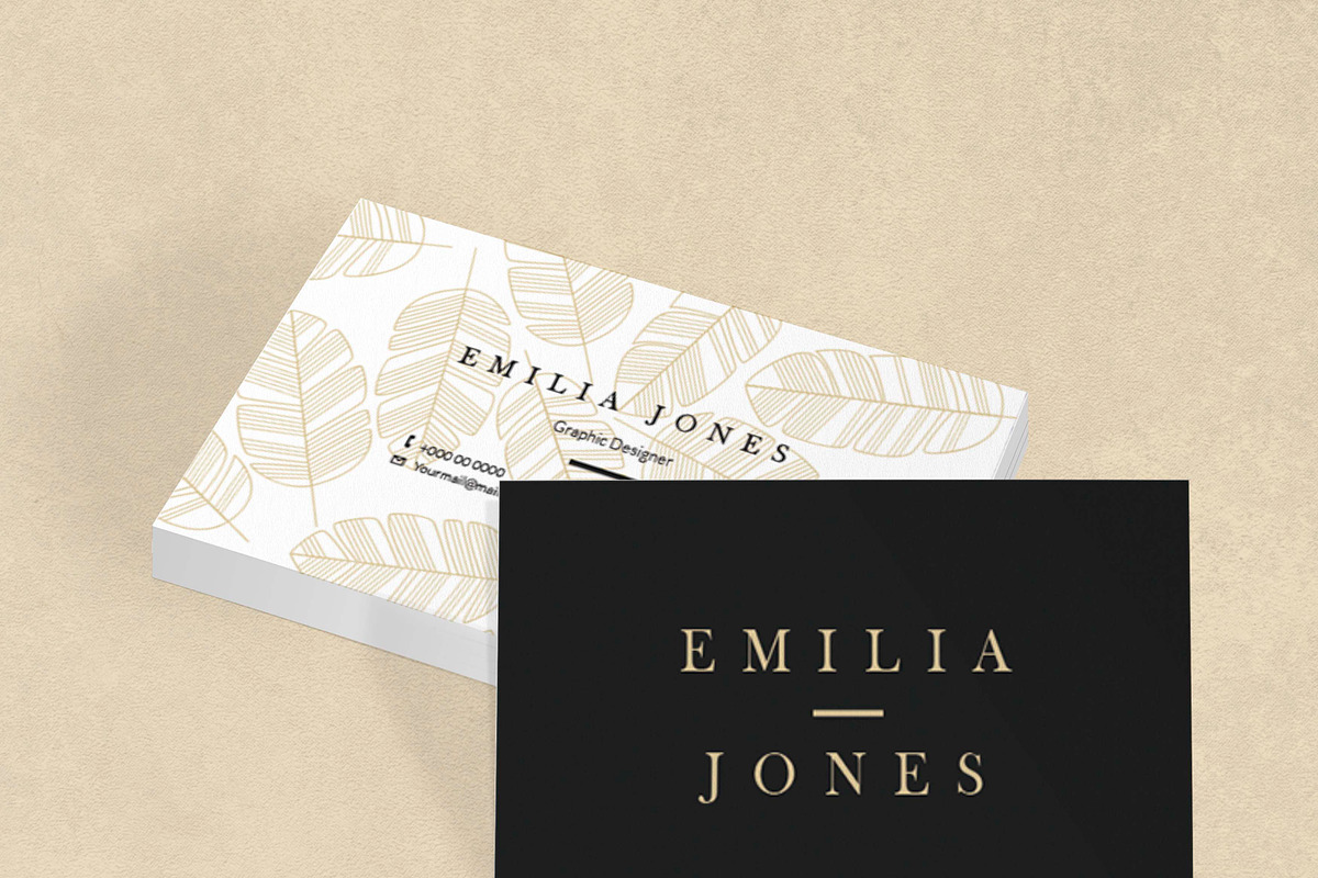 Leaf pattern business card template, a Card Template by MH Design Template (Photo 5 of 5)