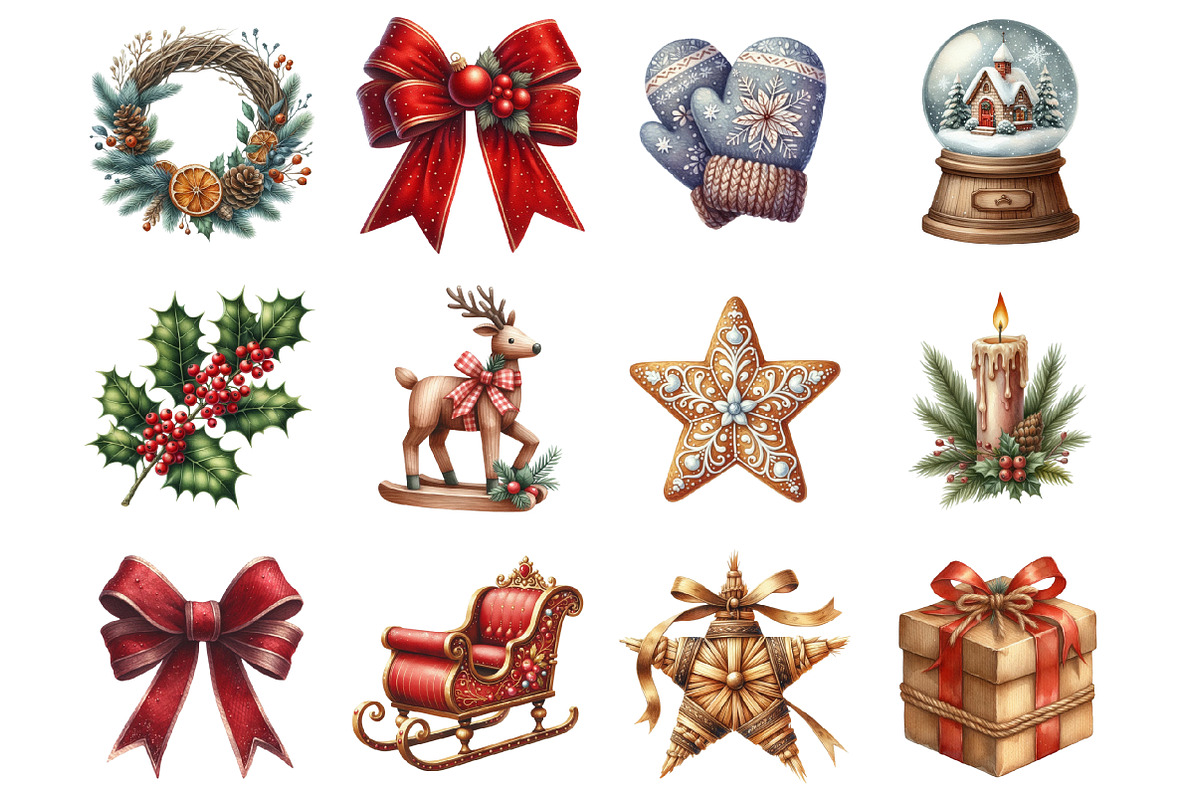 Vintage Handmade Christmas Cliparts, a Graphic by CitraGraphics (Photo 2 of 4)