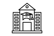 School Line Icon, an Outline Icon by Pexelpy (Thumbnail 1 of 2)