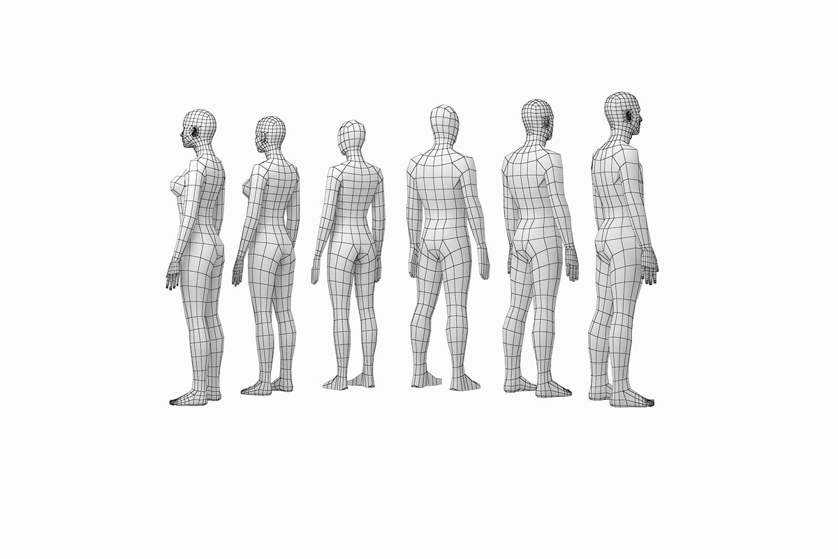 Female and Male Base Mesh BUNDLE, a Characters & Person 3D Model by VK Studio (Photo 2 of 7)