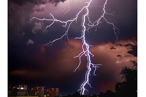 Thunderstorm. Thick lightning on the, a Nature Photo by Fascinadora