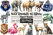 Wild Animals Of Africa PNG, an Illustration by Black Bird Studio (Thumbnail 1 of 6)