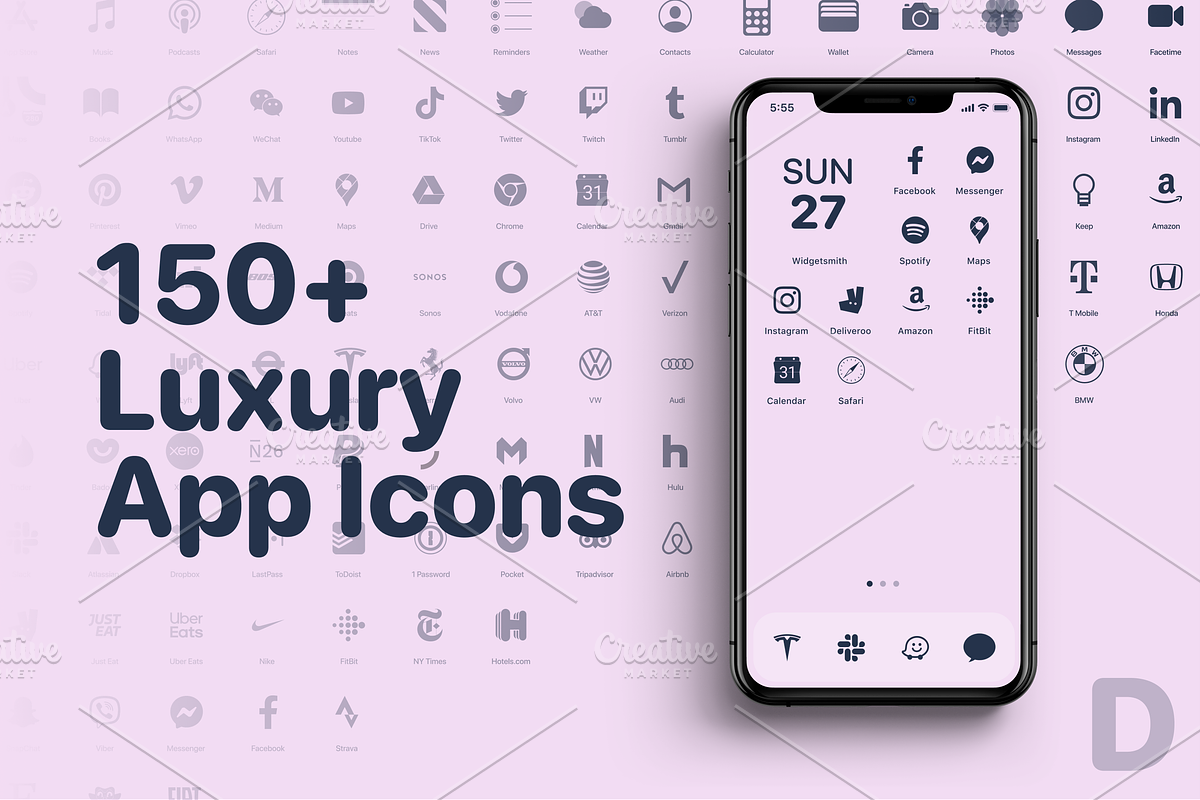 iOS 14 Luxury iPhone App Icons • D, an Icon by Homescreen Pro (Photo 1 of 6)