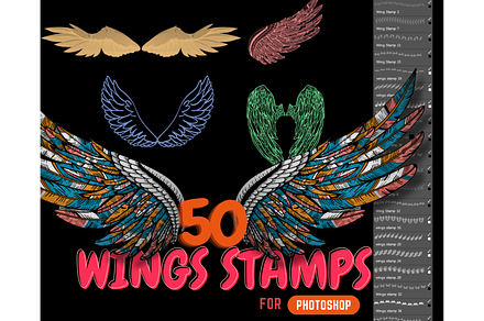 Realistic Wings Stamps