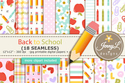 Back to School SEAMLESS DigitalPaper, a Pattern Graphic by JennyL Designs (Thumbnail 1 of 8)