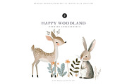 watercolor woodland animal clipart, an Animal Illustration by Pink Studio Art (Thumbnail 4 of 14)