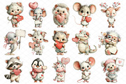 Valentine Animals With Heart Sign, an Illustration by cherrydesign (Thumbnail 3 of 4)
