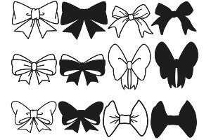 Ribbon Bows Set 5 Procreate Brush