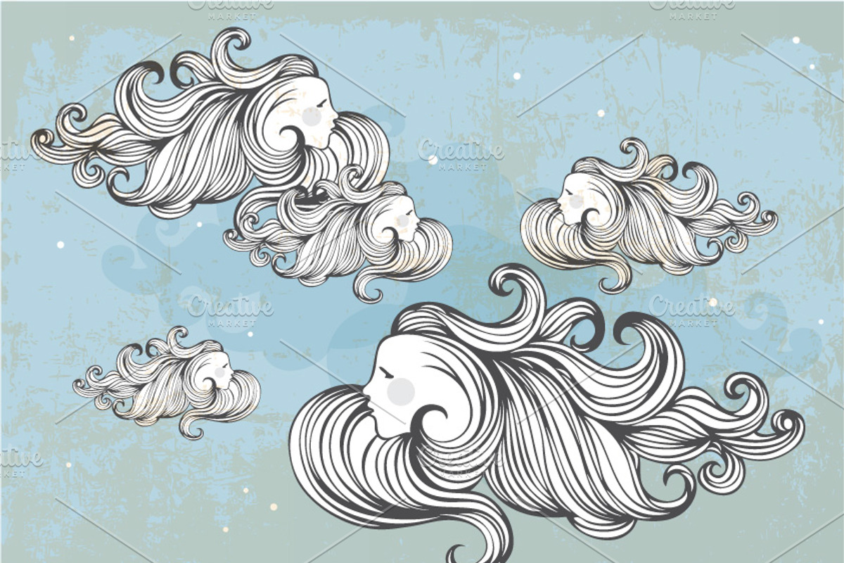 hand drawn clouds