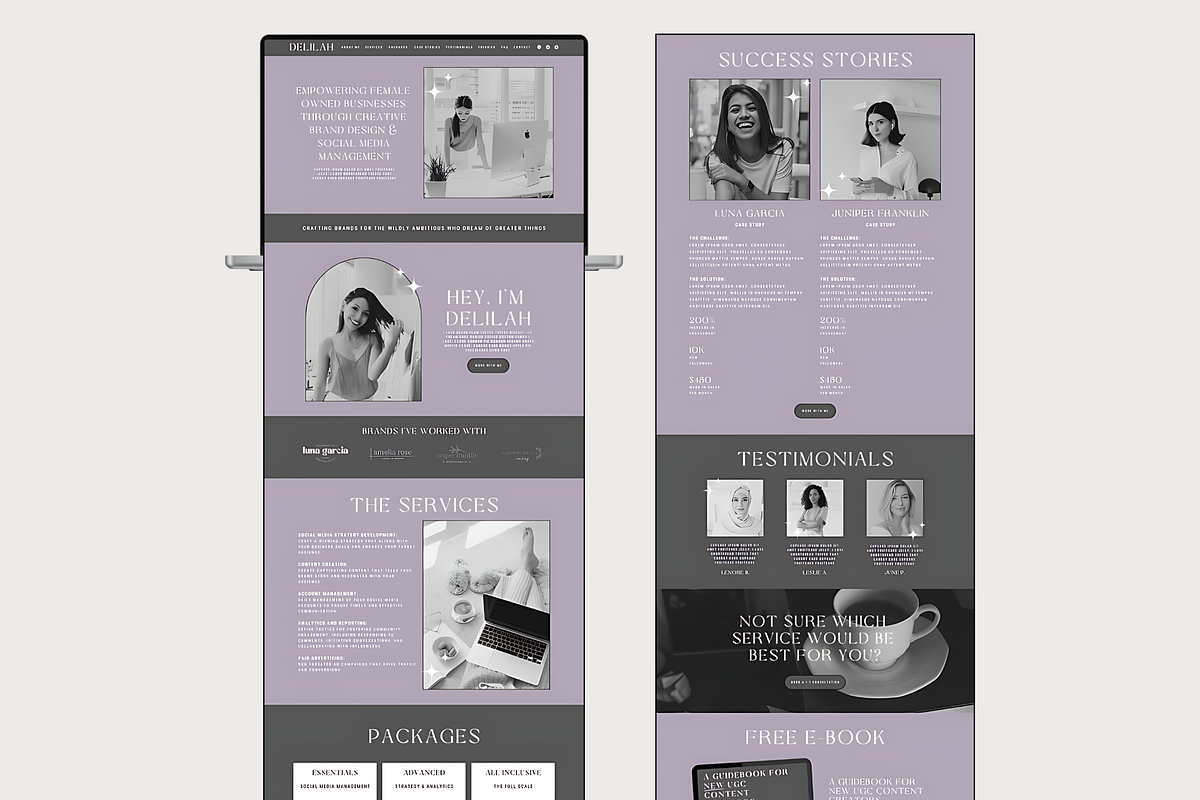 Canva Website - Social Media Manager, a Landing Page Template by thebrandcove (Photo 2 of 6)
