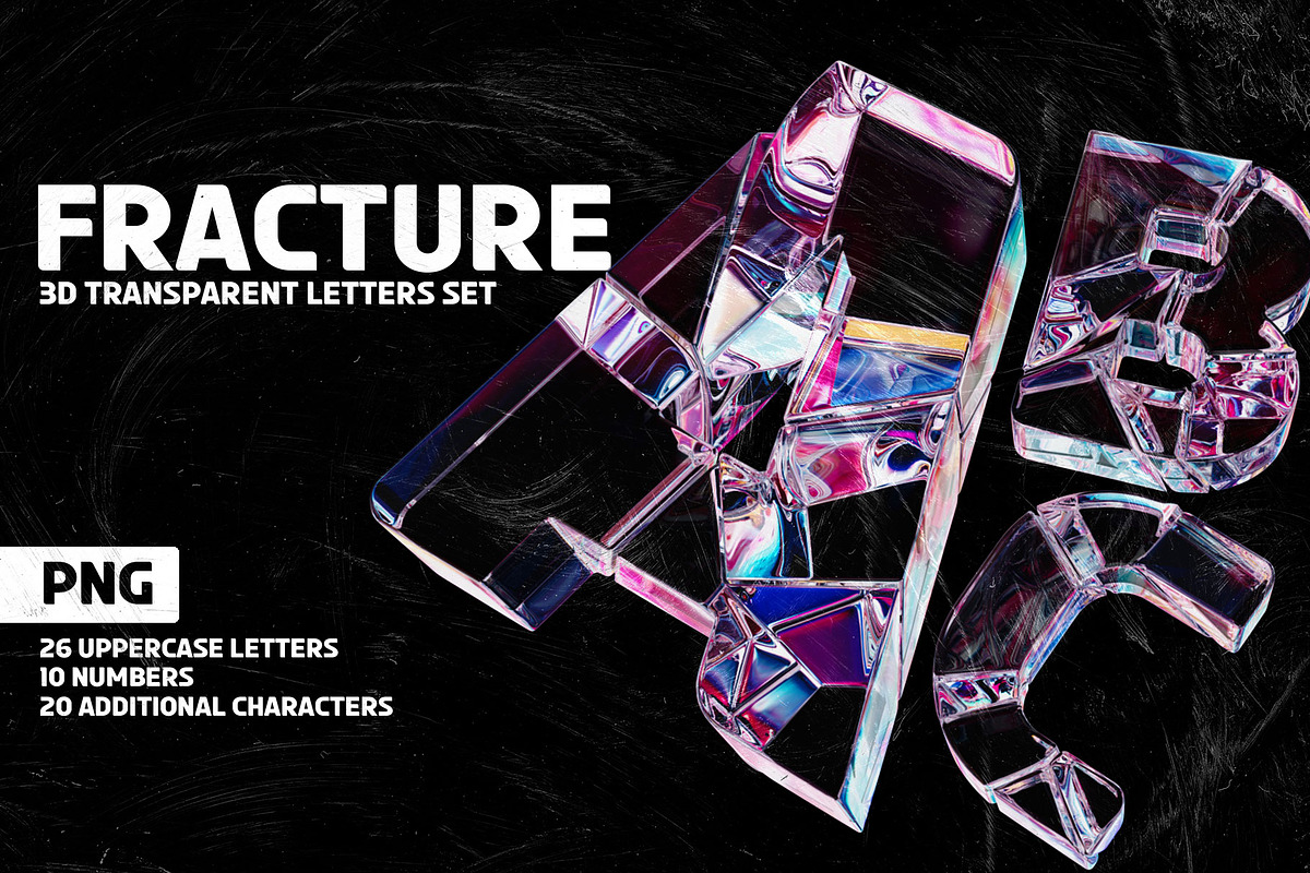 Fracture 3D Letters Set, an Object Graphic by Mio Buono (Photo 1 of 7)