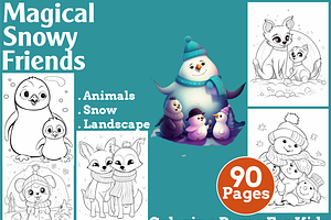 Magical Snowy Friends Coloring Pages