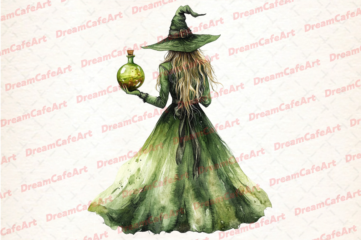 Halloween Witch Clipart, an Illustration by DreamCafeArt (Photo 5 of 6)