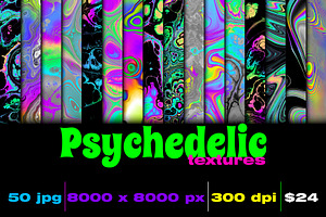 Acid psychedelic textures 50 Pack