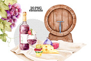Watercolor Wine Clipart, a Food Illustration by Eves_Aquadreams (Thumbnail 2 of 10)