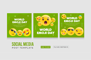 World Emoji Day Social media, a Social Media Template by thedesignsource