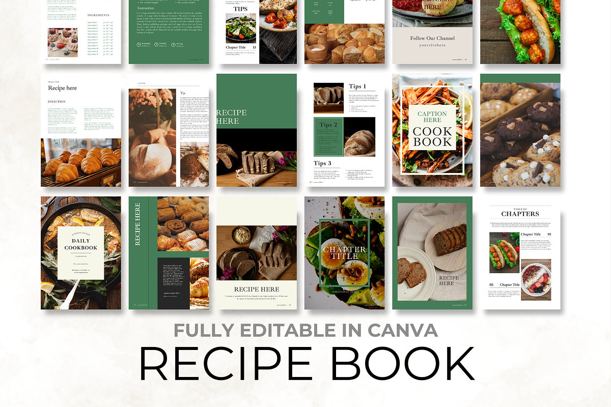 Recipe Book Template for Canva, a Presentation Template by Digital By Nikoleta (Photo 1 of 8)