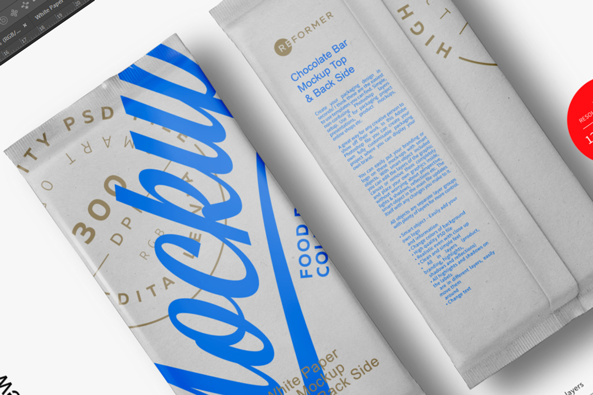 White Paper Bar Mockup, a Packaging Mockup by Reformer Mockup (Photo 6 of 6)