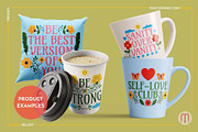 30 Floral Self-Love Quotes SVG & EPS, a Decorative Illustration by Millusti (Thumbnail 8 of 9)