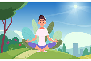 Yoga lessons. relax time outdoor, a Sport Illustration by Onyx