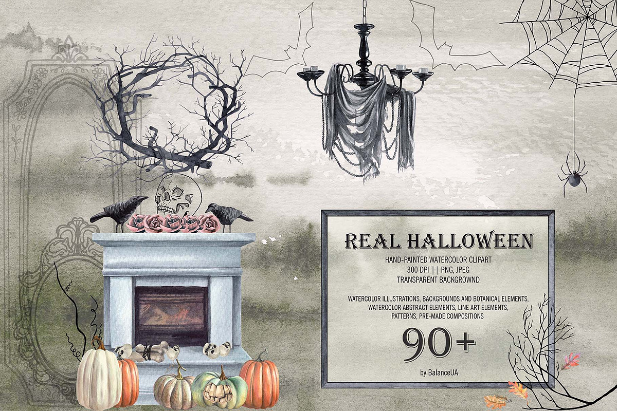Real Halloween, Watercolor&LineArt, a Decorative Illustration by BalanceUA (Photo 1 of 18)