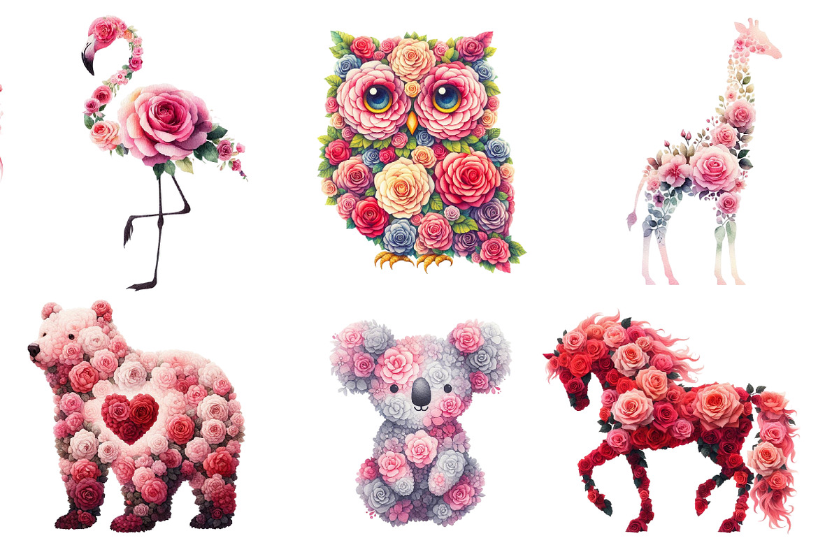 Valentine's Day Animal with Rose, an Illustration by Designworld (Photo 3 of 5)