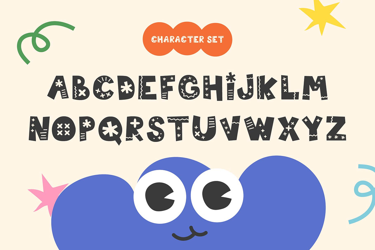 Tizzla – Cute Deco Sans Serif Font, a Symbol Font by Huge Dream Studio (Photo 3 of 8)