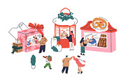 Christmas market, fair & tiny people, a Seasonal Illustration by Good Studio (Thumbnail 2 of 3)