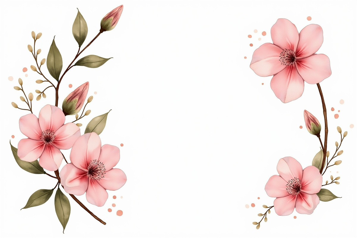 Romantic Pink Floral Clipart, an Illustration by jahid234 (Photo 4 of 11)