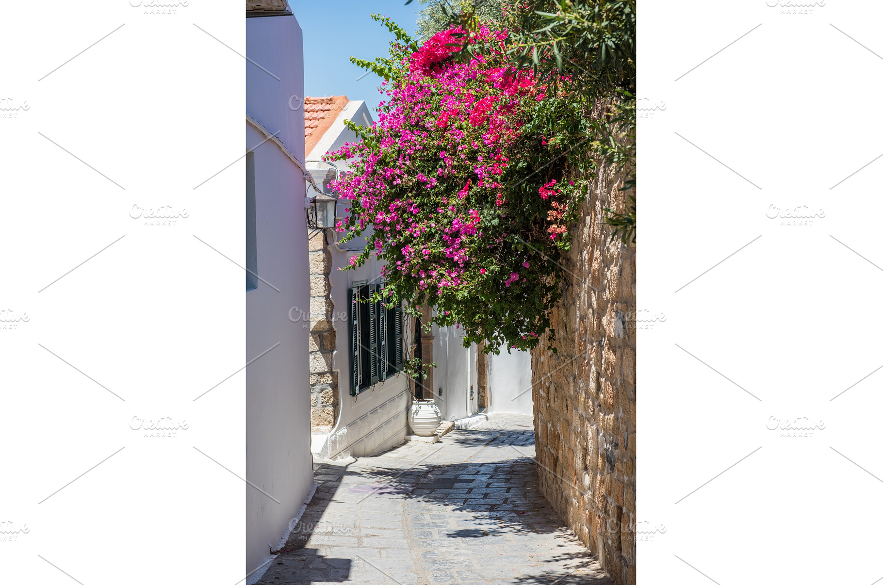 The streets of Lindos on the Greek, an Architecture Photo by COLORFUL