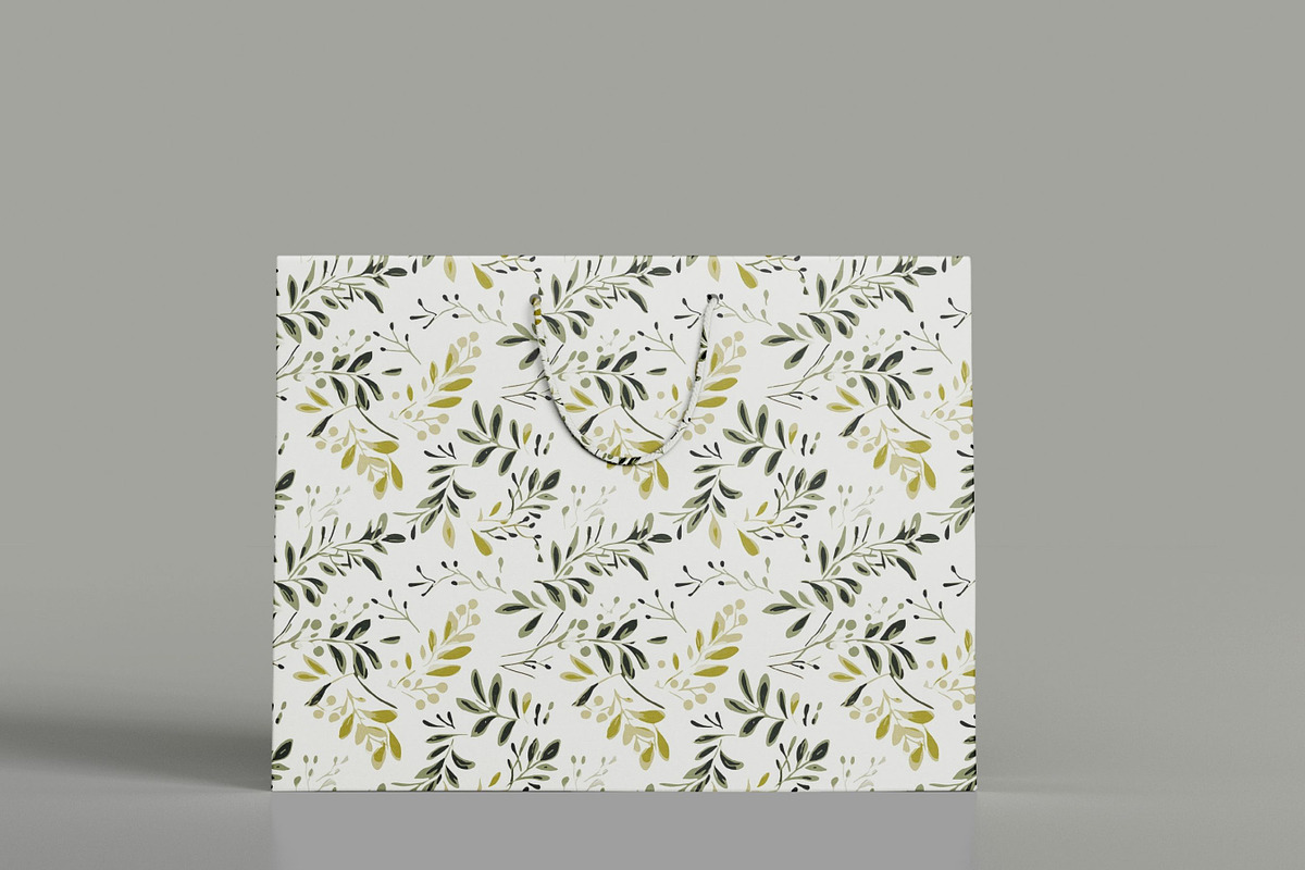 Olive Green Leaves Seamless Pattern, a Pattern Graphic by BrushstrokeArtGB (Photo 7 of 11)