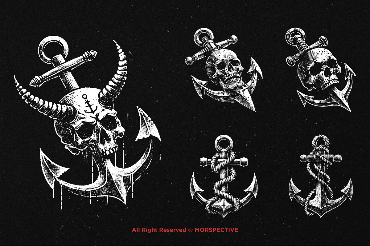 10 Bundle Dark Art Anchor Sea Sail, an Illustration by Morspective (Photo 5 of 7)