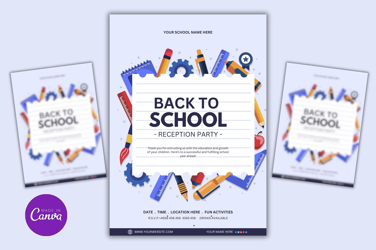 Editable Back to School Flyer Design, a Marketing Template by Mishek Munene (Photo 2 of 4)