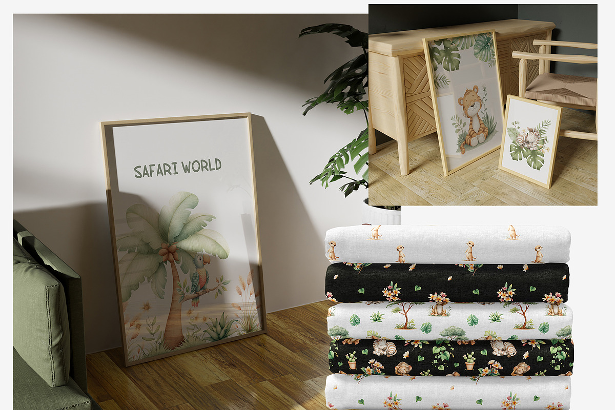 Safari Nursery Watercolor Clipart, an Animal Illustration by Pattern + watercolor (Photo 10 of 11)