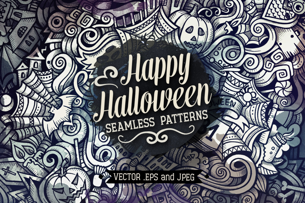 Halloween Graphics Patterns, a Pattern Graphic by BALABOLKA (Photo 1 of 4)