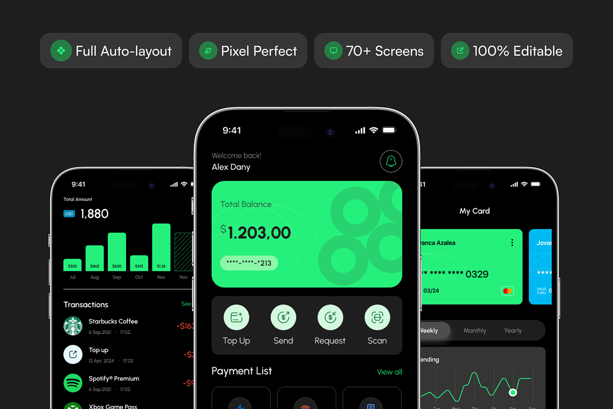 Mycash Mobile App UI kit, an UI Kit Template by Ahmed Rubel (Photo 2 of 5)