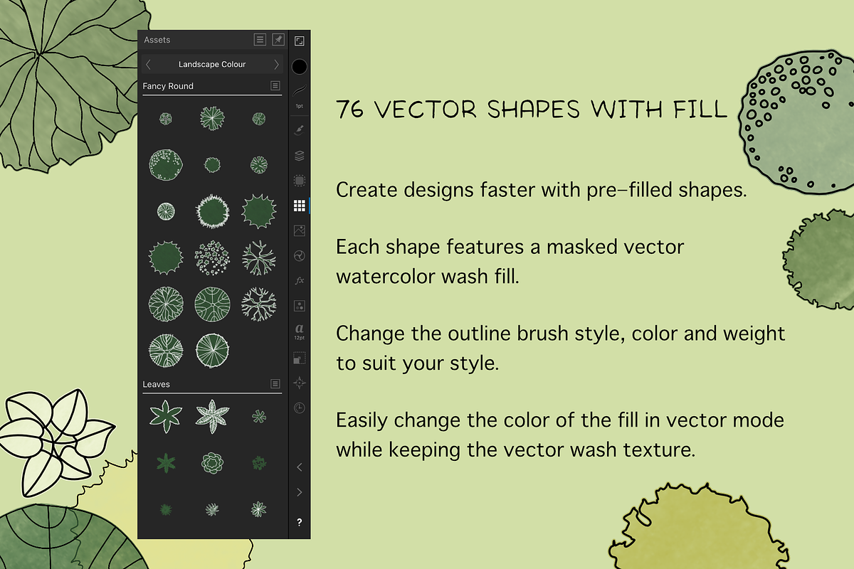 Landscape Design Stamps for Affinity, a Brush Add-On by The Botanical Planet (Photo 3 of 6)