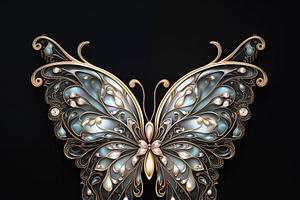 A Beautifully Designed Butterfly With Intricate Patterns And A Blend Of Blue An