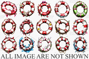 Whimsical Summer Lifebuoy Clipart, an Illustration by Canvas Craft (Thumbnail 2 of 7)